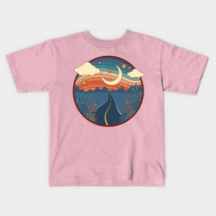 1970s Moon Stars and Road Kids T-Shirt